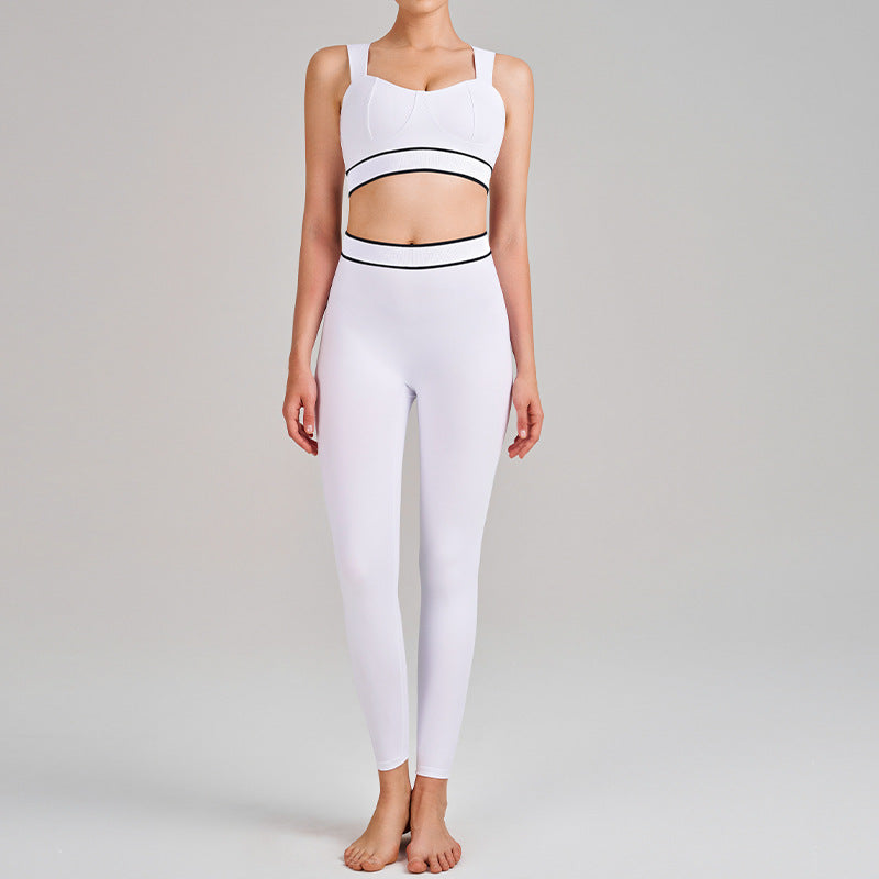 Women's new yoga clothes, high waist, hip, abdomen, sling and beautiful back running sports bra suit