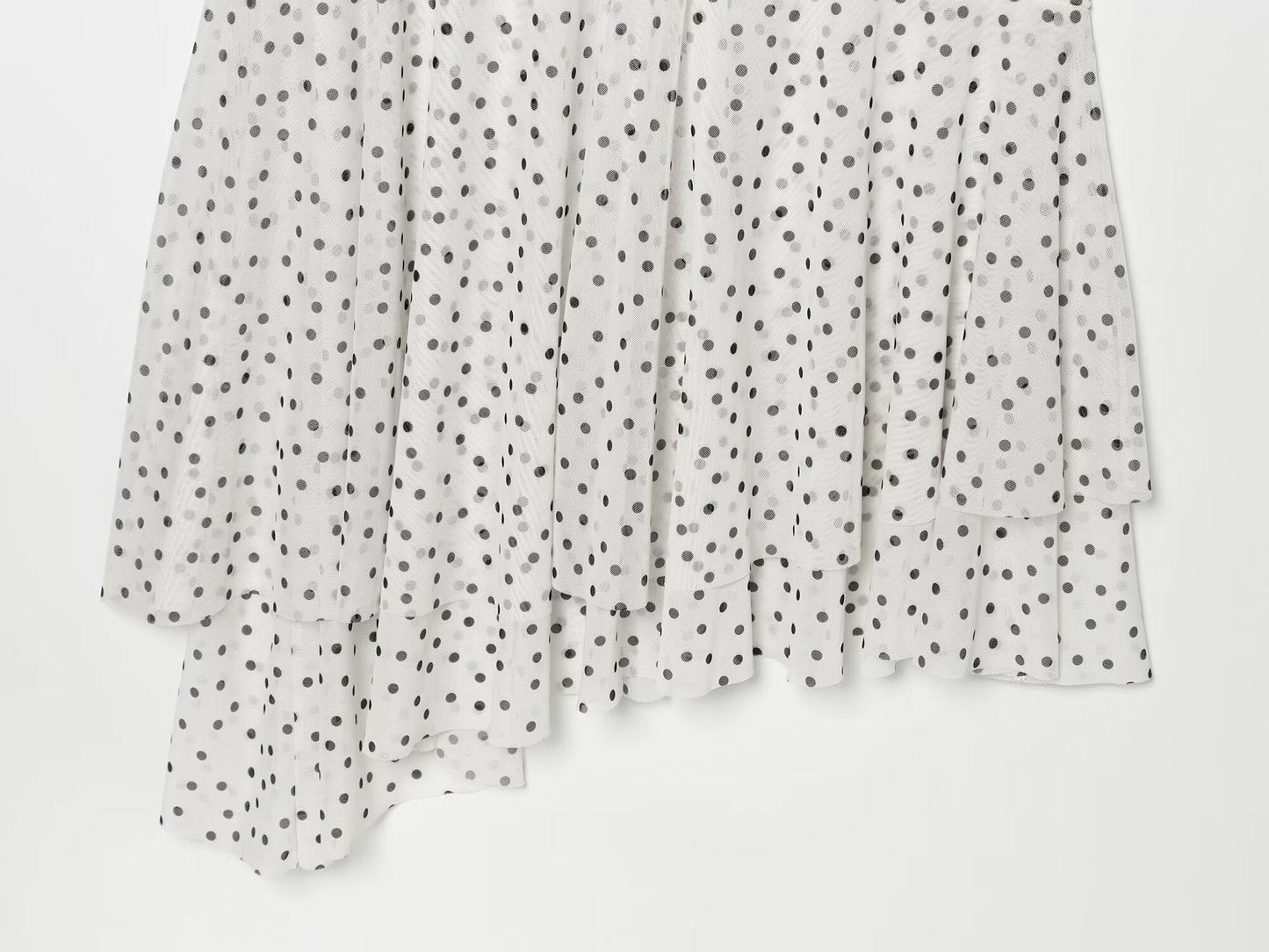 Women's slim pleated polka dot dress