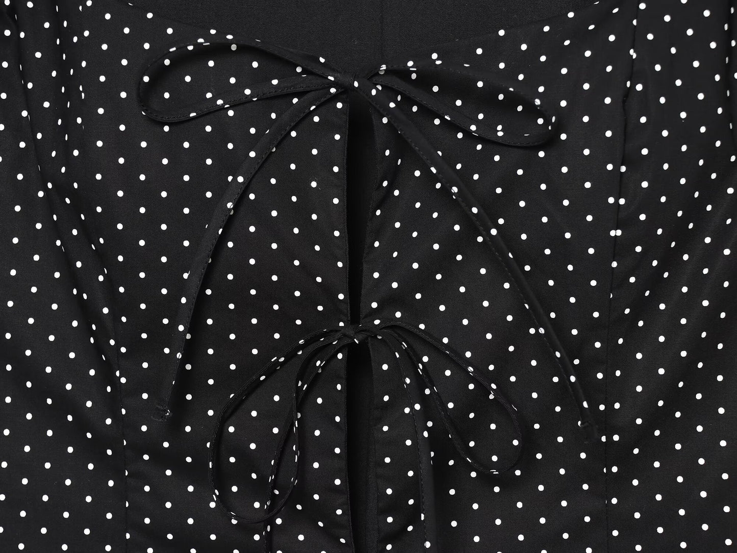 Women's bow decoration polka dot poplin shirt