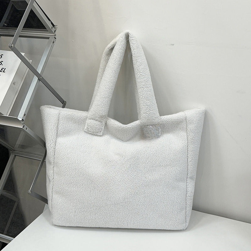 Women's new fashion large-capacity lambswool bag