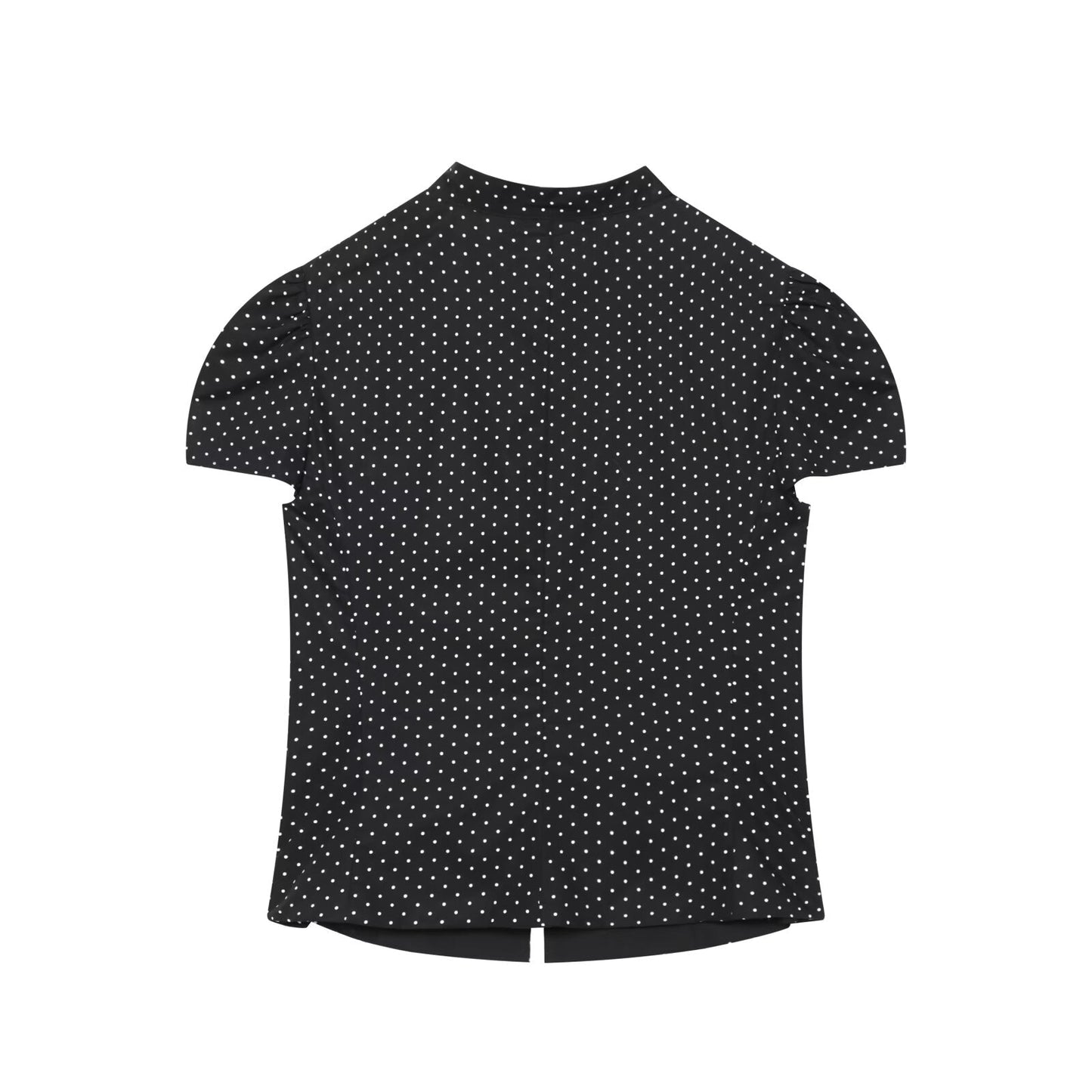 Women's bow decoration polka dot poplin shirt