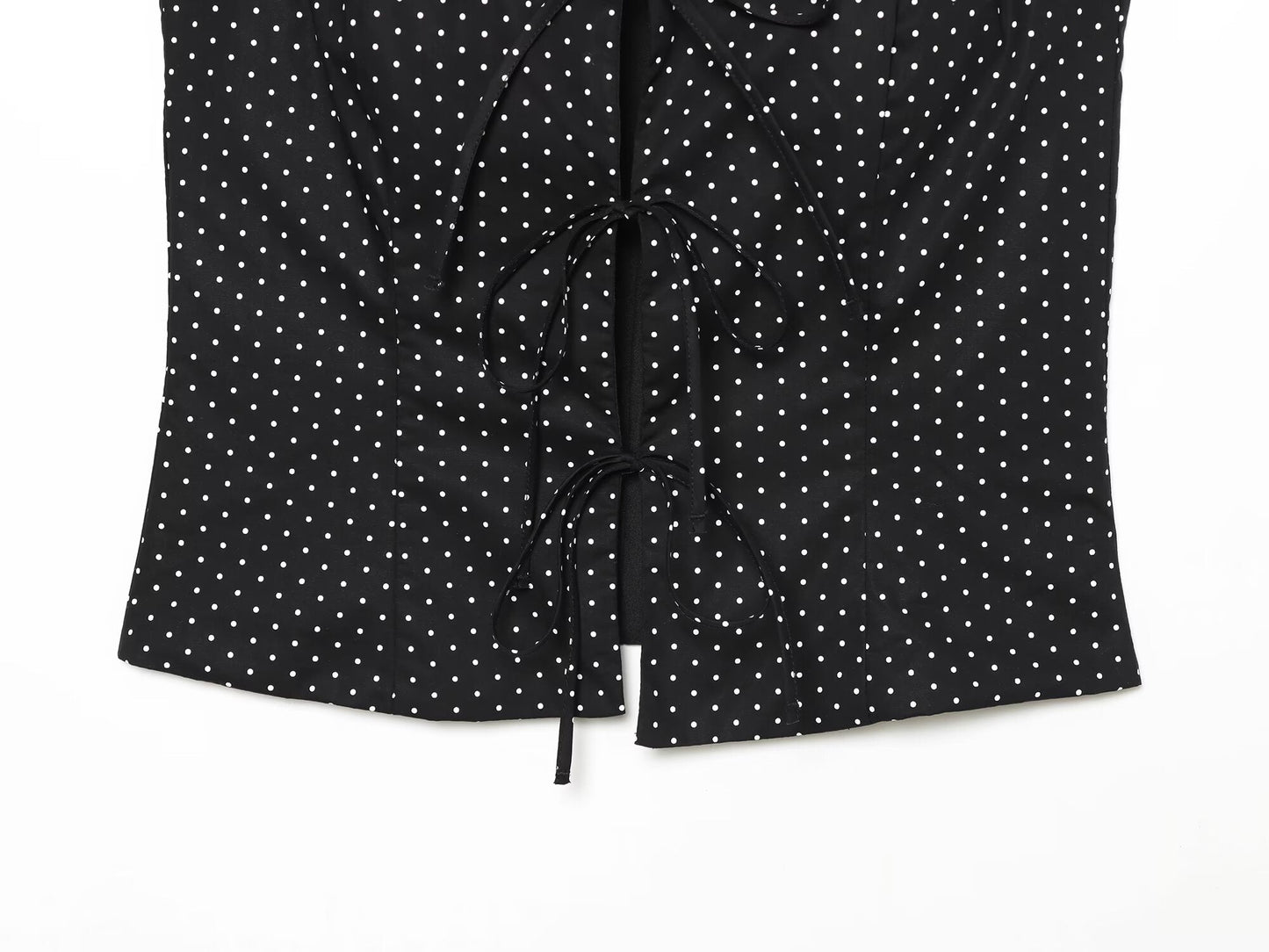 Women's bow decoration polka dot poplin shirt